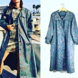 Vintage London Fog Floral Trench Coat  10R